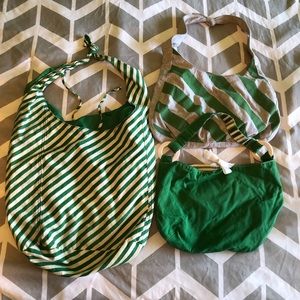 Green shoulder bags